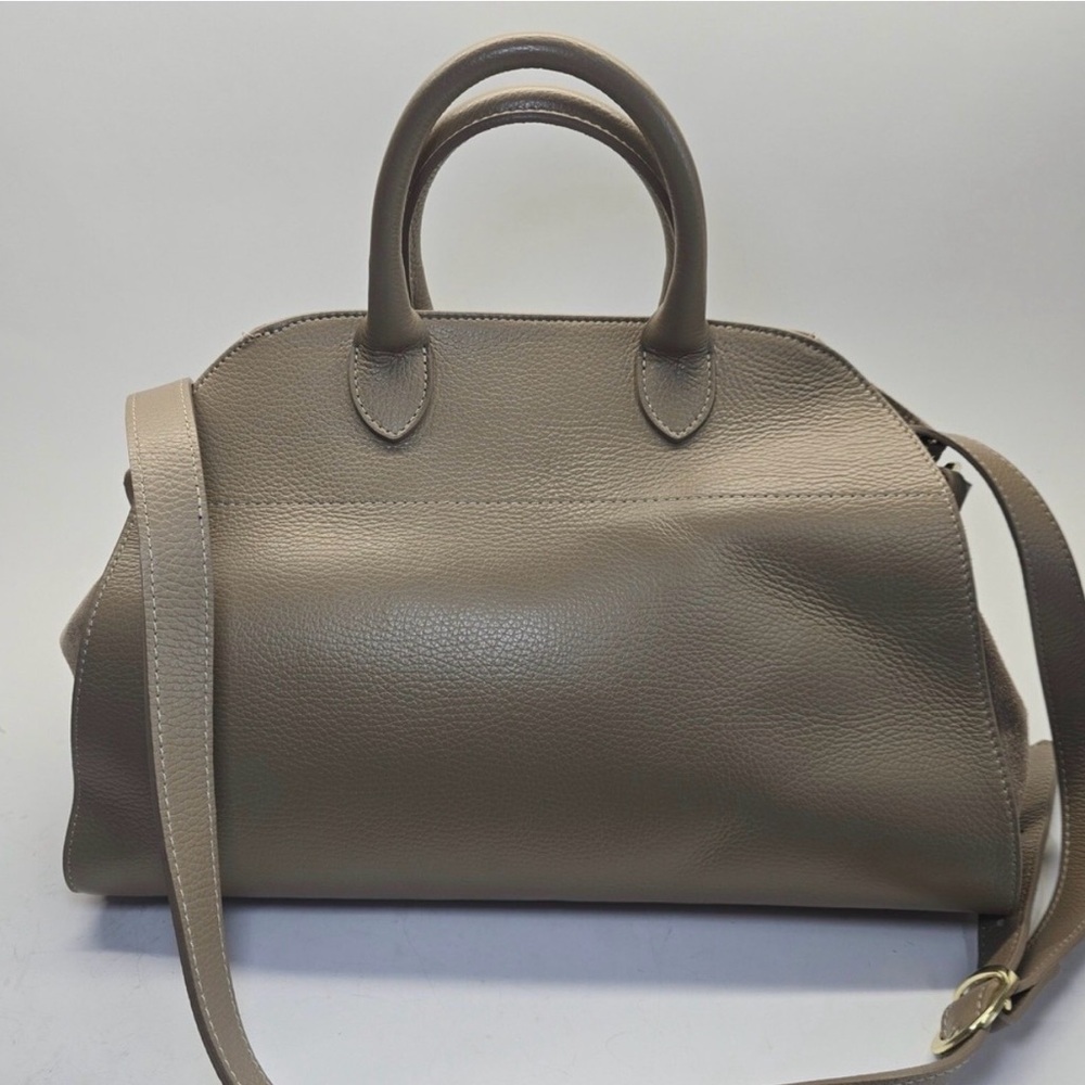 Anna Paola Taupe Leather Handbag